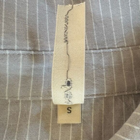 NAP Loungewear RARE Pleated Oversized Buttondown Shirt Dress in Light Grey Strip - Picture 6 of 7